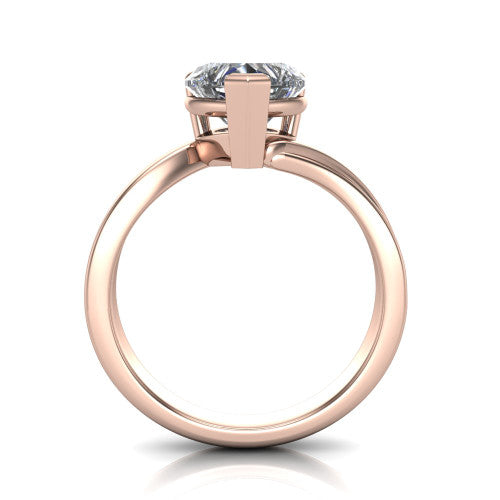 Alana Heart Shape Classic Engagement Ring in 18K Rose Gold