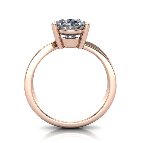 Alana Oval Shape Classic Engagement Ring in 14K Rose Gold