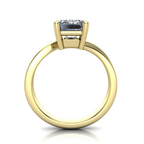 Alana Emerald Shape Classic Engagement Ring in 18K Yellow Gold