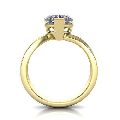 Alana Heart Shape Classic Engagement Ring in 14K Yellow Gold