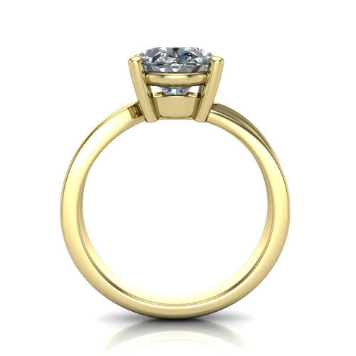 Alana Oval Shape Classic Engagement Ring in 14K Yellow Gold