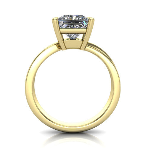 Alana Princess Shape Classic Engagement Ring in 14K Yellow Gold