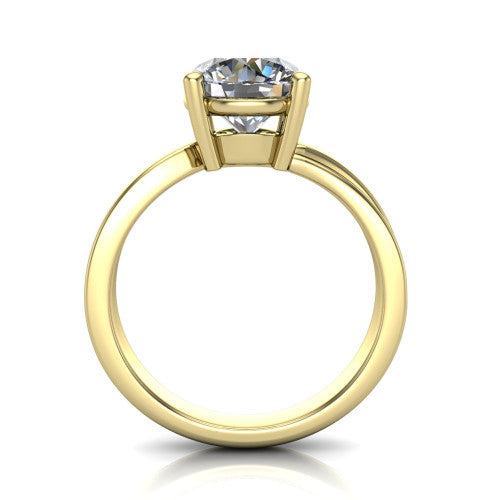 Alana Round Shape Classic Engagement Ring in 18K Yellow Gold
