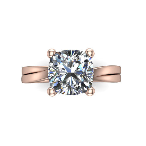 Alana Cushion Shape Classic Engagement Ring in 18K Rose Gold
