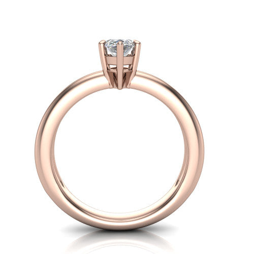 Peyton marquise-cut classic engagement ring in 18K Rose Gold, through-finger front profile showing the high-set head and open cathedral gallery
