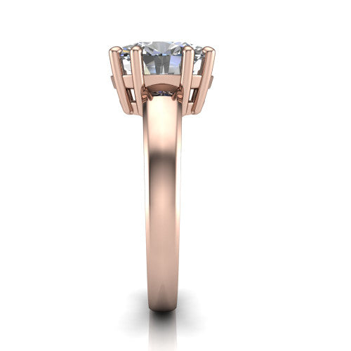 Vera Oval Shape Classic Engagement Ring in 14K Rose Gold