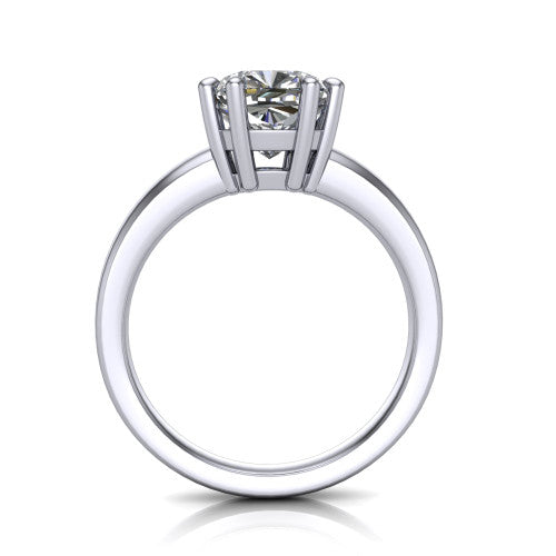 Vera Cushion Shape Classic Engagement Ring in 14K White Gold