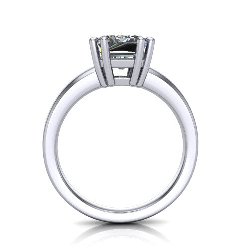 Vera Emerald Shape Classic Engagement Ring in Platinum