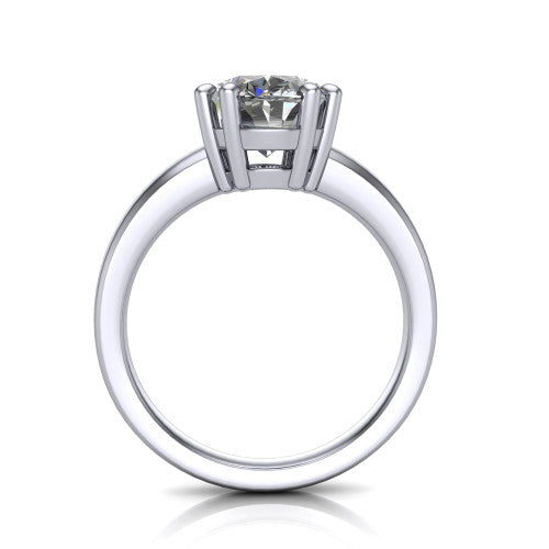 Vera Oval Shape Classic Engagement Ring in 14K White Gold