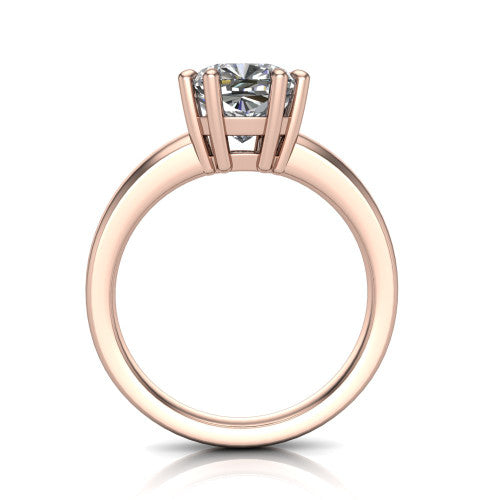 Vera Cushion Shape Classic Engagement Ring in 14K Rose Gold