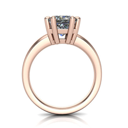 Vera Princess Shape Classic Engagement Ring in 18K Rose Gold