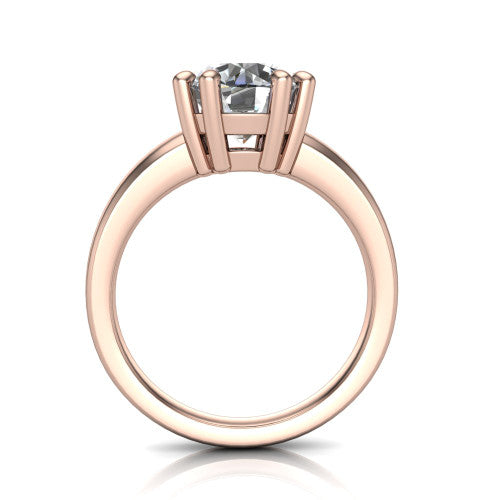 Vera Round Shape Classic Engagement Ring in 18K Rose Gold