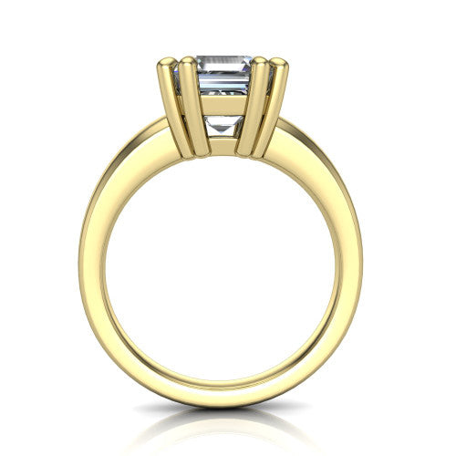 Vera Square Emerald Shape Classic Engagement Ring in 18K Yellow Gold