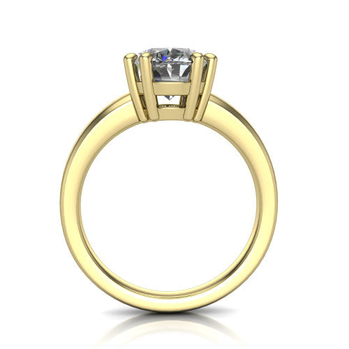 Vera Oval Shape Classic Engagement Ring in 14K Yellow Gold