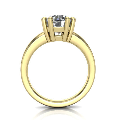 Vera Round Shape Classic Engagement Ring in 14K Yellow Gold