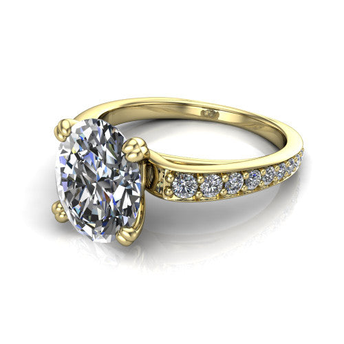Sydney Oval Shape Classic Engagement Ring in 14K Yellow Gold