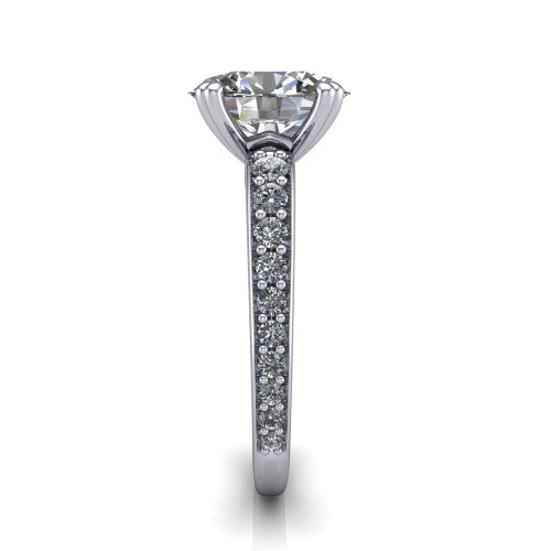 Sydney Oval Shape Classic Engagement Ring in 14K White Gold
