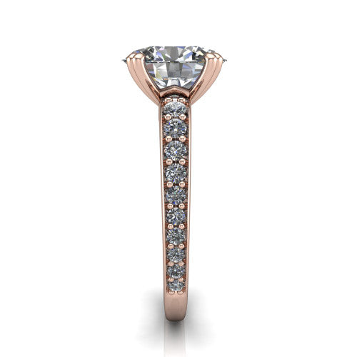 Sydney Oval Shape Classic Engagement Ring in 14K Rose Gold