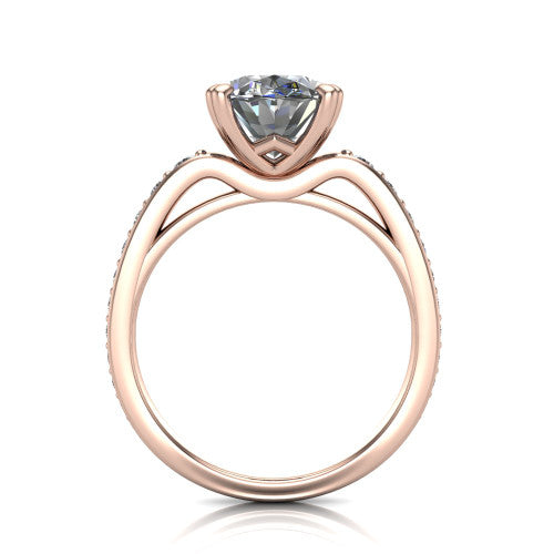 Sydney Oval Shape Classic Engagement Ring in 18K Rose Gold
