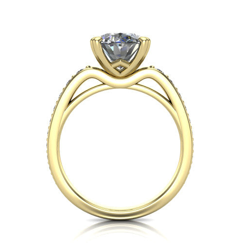 Sydney Oval Shape Classic Engagement Ring in 14K Yellow Gold