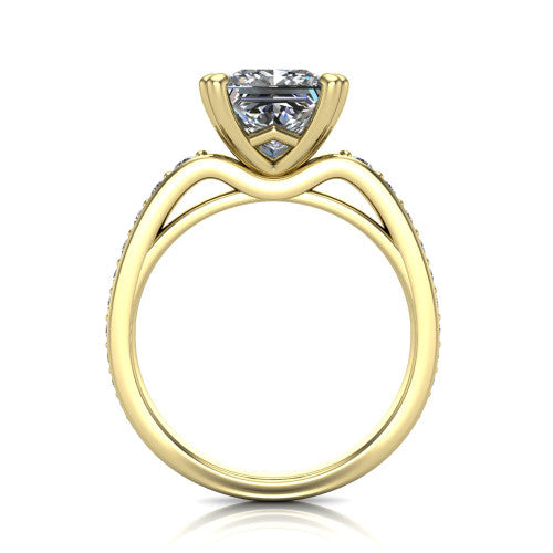 Sydney Princess Shape Classic Engagement Ring in 14K Yellow Gold