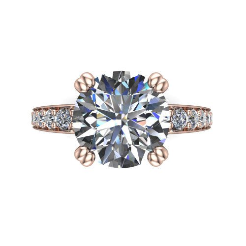 Sydney Round Shape Classic Engagement Ring in 14K Rose Gold