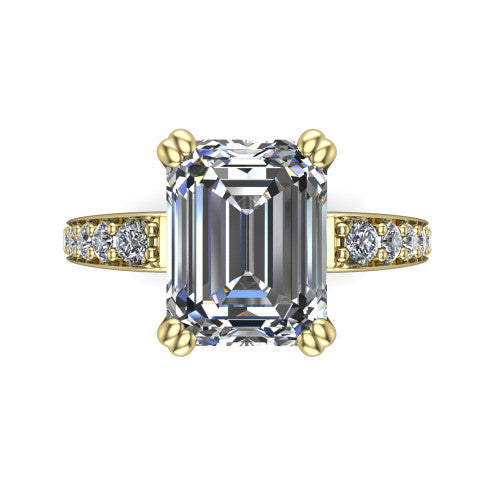 Sydney Emerald Shape Classic Engagement Ring in 18K Yellow Gold