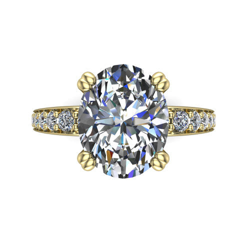 Sydney Oval Shape Classic Engagement Ring in 14K Yellow Gold