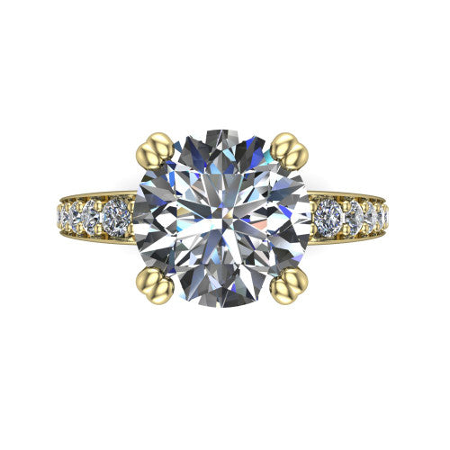 Sydney Round Shape Classic Engagement Ring in 18K Yellow Gold