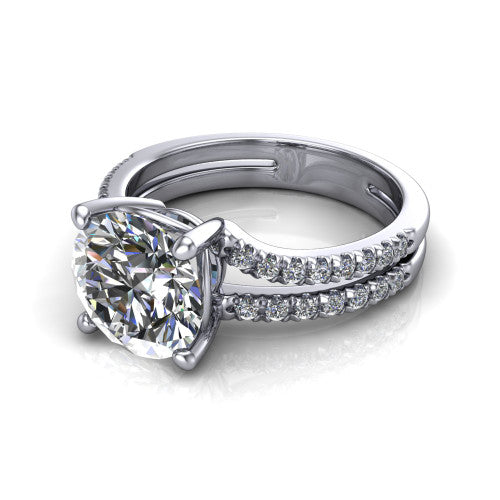 Alexandra Round Shape Classic Engagement Ring in Platinum