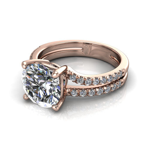 Alexandra Round Shape Classic Engagement Ring in 18K Rose Gold