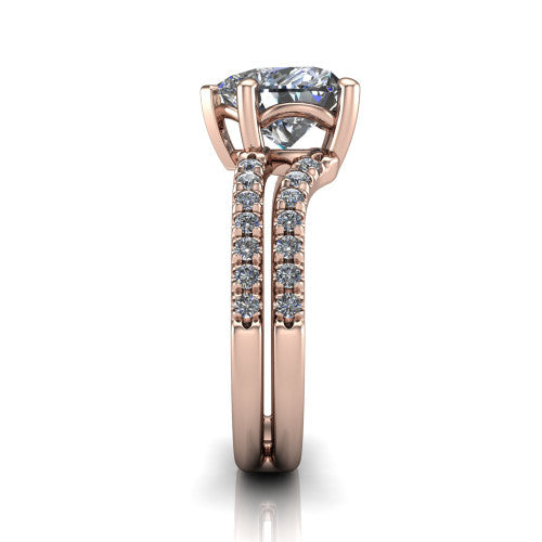 Alexandra Heart Shape Classic Engagement Ring in 14K Rose Gold
