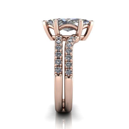 Alexandra Marquise Shape Classic Engagement Ring in 18K Rose Gold