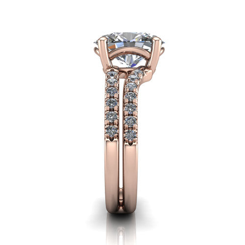 Alexandra Oval Shape Classic Engagement Ring in 18K Rose Gold