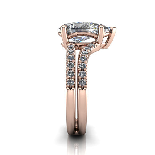 Alexandra Pear Shape Classic Engagement Ring in 18K Rose Gold