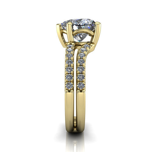 Alexandra Heart Shape Classic Engagement Ring in 14K Yellow Gold