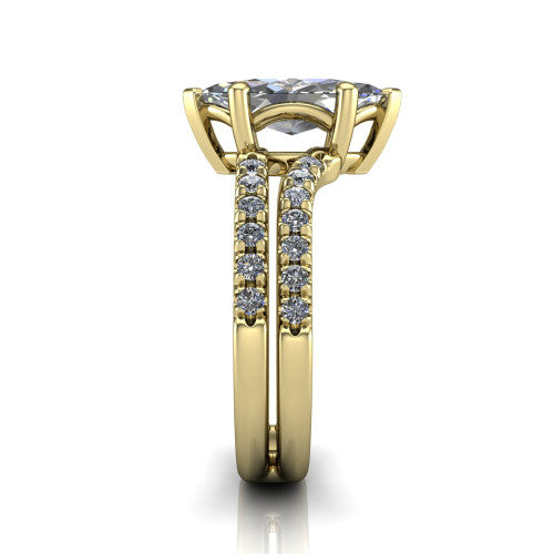 Alexandra Marquise Shape Classic Engagement Ring in 14K Yellow Gold