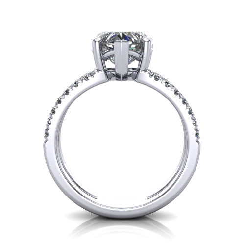Alexandra Heart Shape Classic Engagement Ring in 18K White Gold