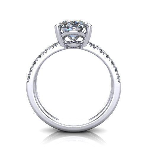 Alexandra Oval Shape Classic Engagement Ring in Platinum