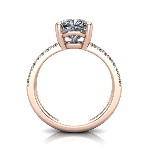 Alexandra Cushion Shape Classic Engagement Ring in 14K Rose Gold