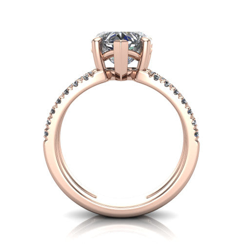 Alexandra Heart Shape Classic Engagement Ring in 14K Rose Gold