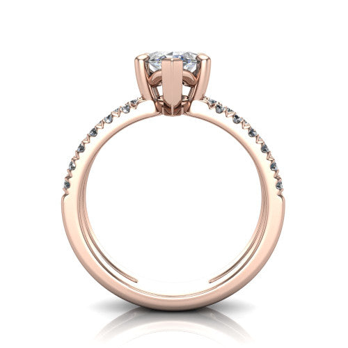 Alexandra Marquise Shape Classic Engagement Ring in 18K Rose Gold