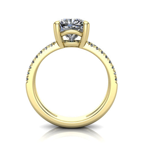 Alexandra Cushion Shape Classic Engagement Ring in 14K Yellow Gold