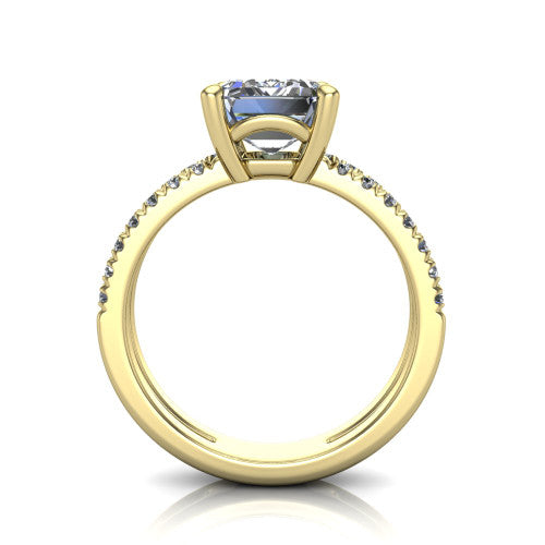 Alexandra Emerald Shape Classic Engagement Ring in 14K Yellow Gold