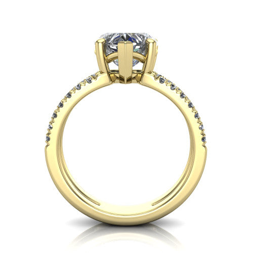 Alexandra Heart Shape Classic Engagement Ring in 18K Yellow Gold