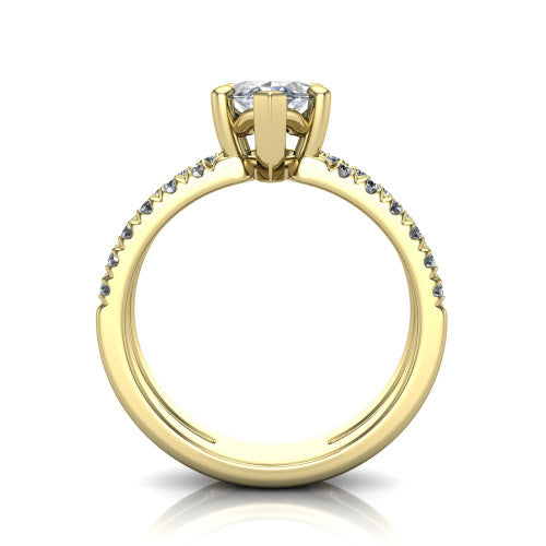 Alexandra Marquise Shape Classic Engagement Ring in 18K Yellow Gold
