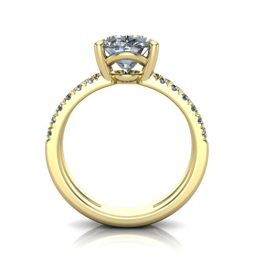 Alexandra Oval Shape Classic Engagement Ring in 14K Yellow Gold