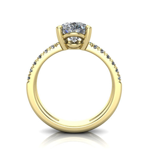 Alexandra Pear Shape Classic Engagement Ring in 18K Yellow Gold