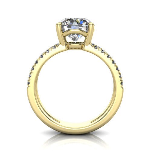 Alexandra Round Shape Classic Engagement Ring in 18K Yellow Gold
