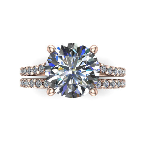 Alexandra Round Shape Classic Engagement Ring in 14K Rose Gold